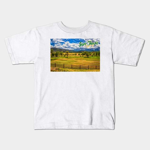 San Juan Skyway new the Dallas Drive Kids T-Shirt by Gestalt Imagery